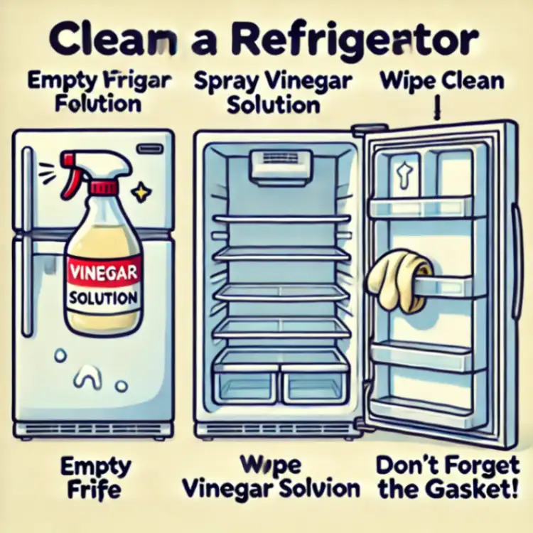 how to clean a refrigerator with vinegar