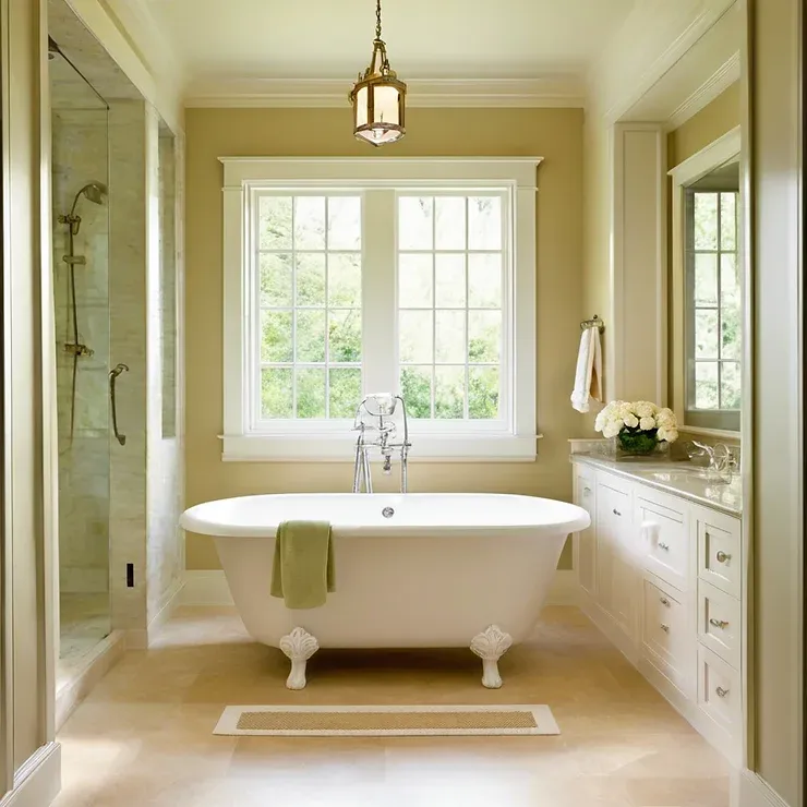 Soaking tub inside shower