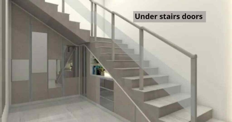 Under Stairs Doors in grey color