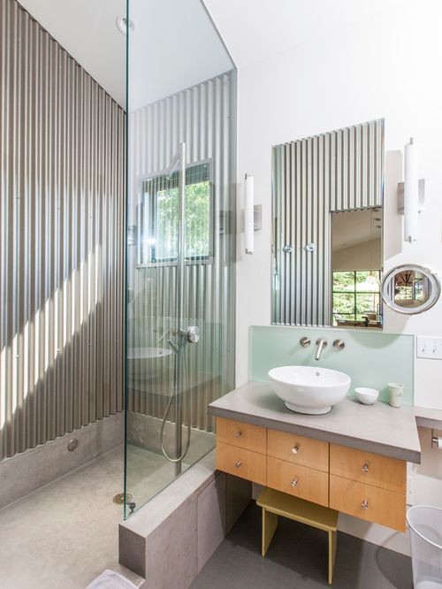 Corrugated Metal Shower Walls