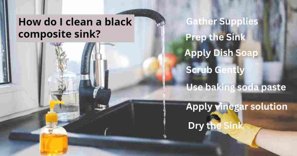 How do I clean a black composite sink?