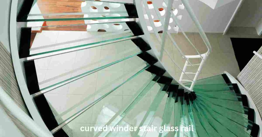 Curved winder stair glass rail