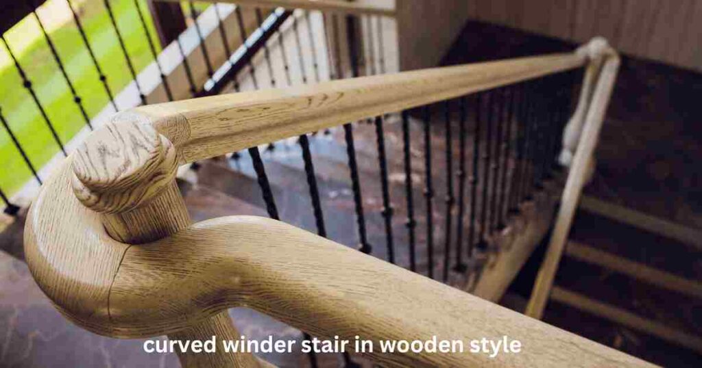 Curved winder stair with wooden style