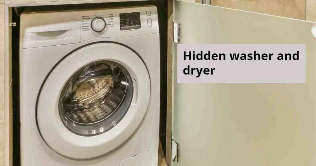 Hidden washer and dryer in bathroom