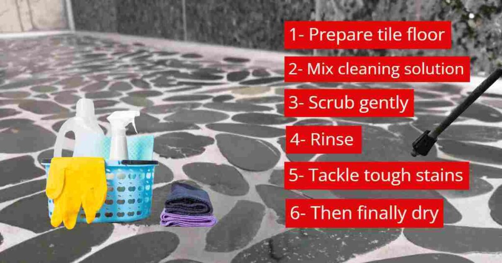 How to clean pebble tile shower floor?