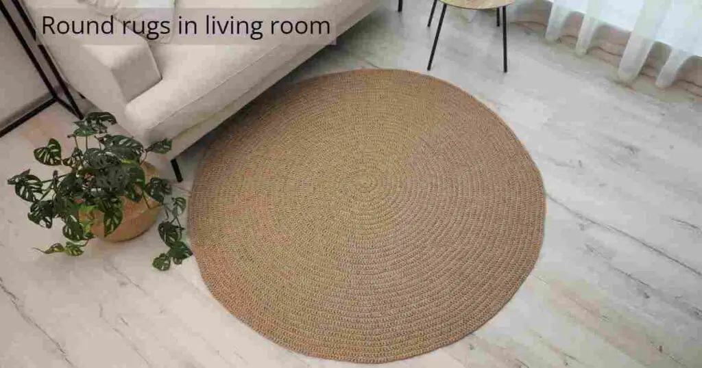 Round rugs in living room 