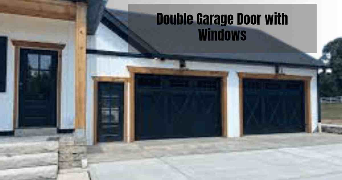 Double garage door with windows