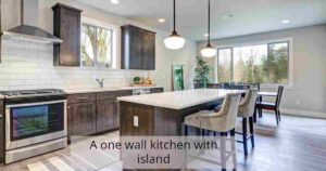 One wall kitchen with island