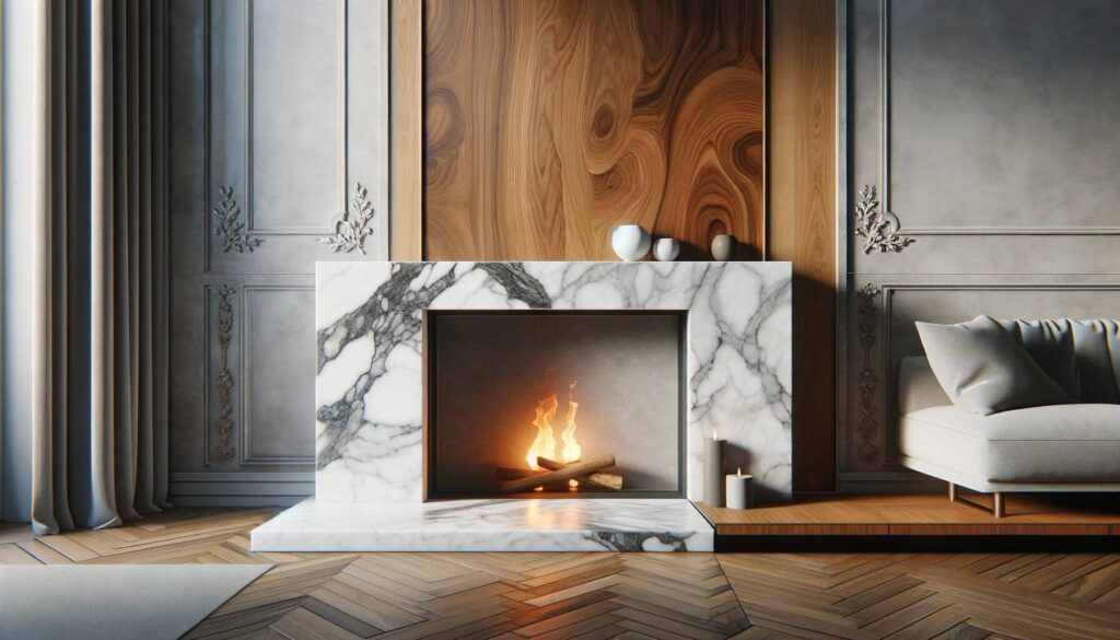 Enhance the marble with fireplace