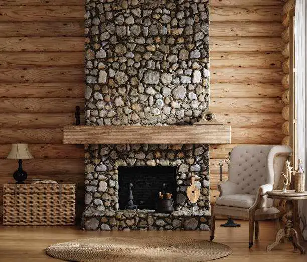 Rustic ruse with fireplace