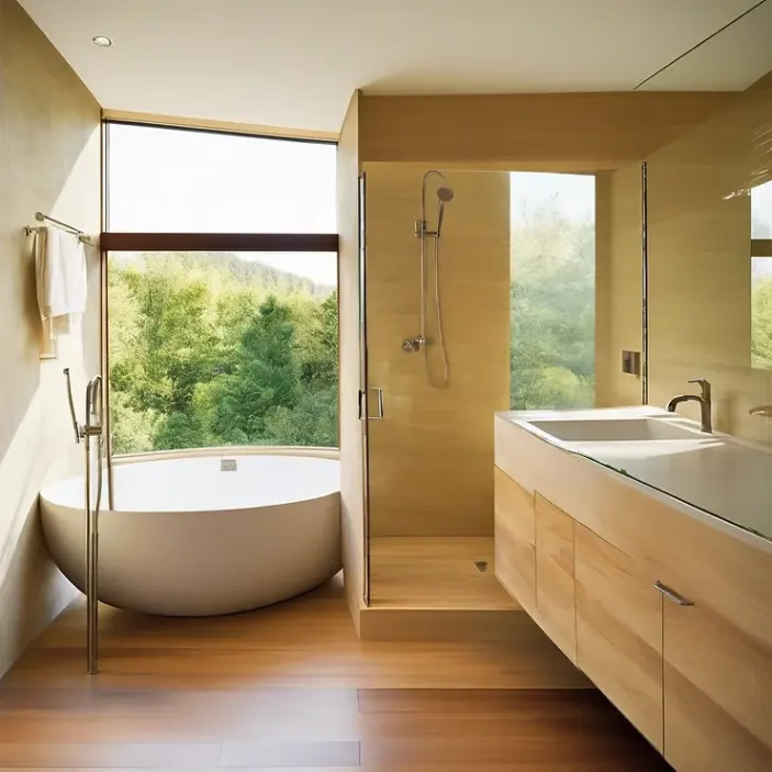 Freestanding tub inside walk-in shower