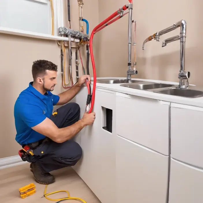 Plumbing and electrical work during the bathroom remodeling