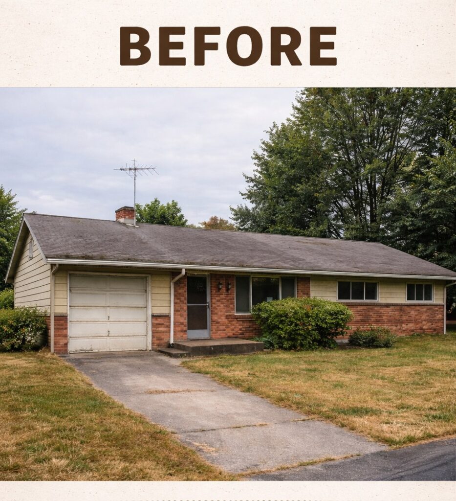 Before: A dated ranch exterior