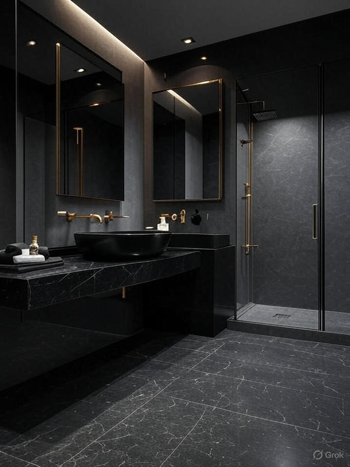 Black Ultra Modern Luxury Bathroom Design