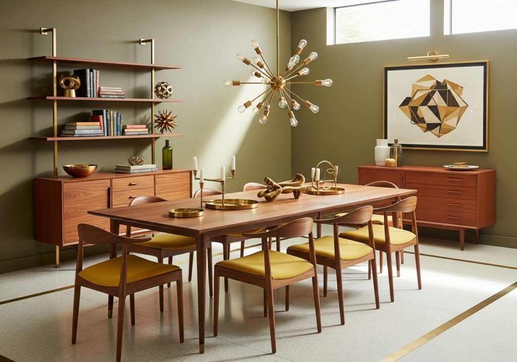 Add wood and brass accents