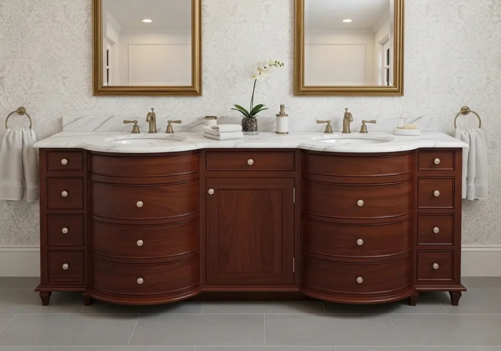 Maximizing storage with a luxury bow front vanity