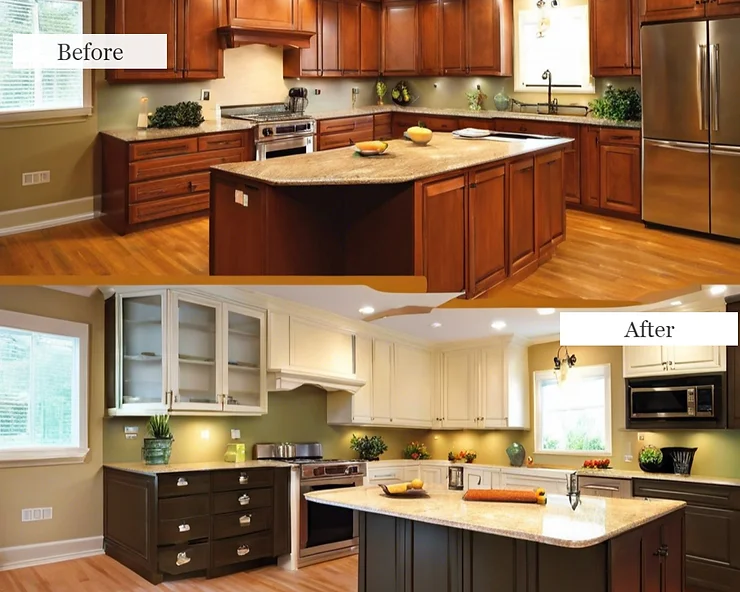 Kitchen remodel idea, before and after look