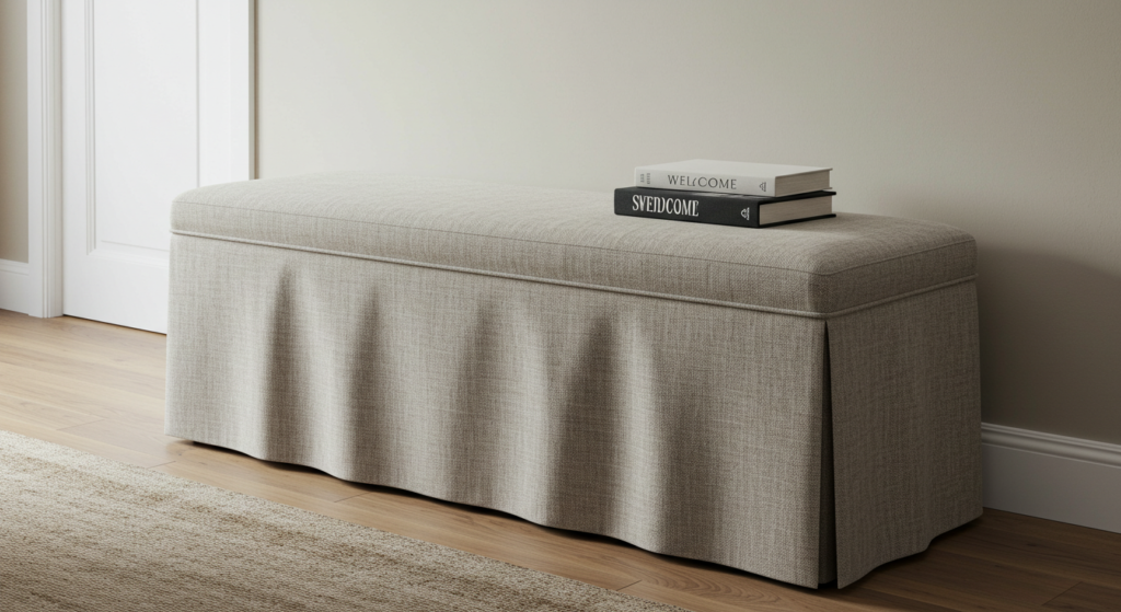 Skirted Bench with Stone Legs