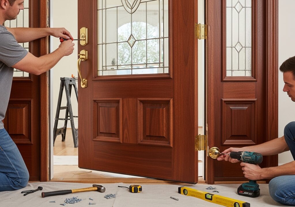 Reattach Hardware and Reinstall the Door