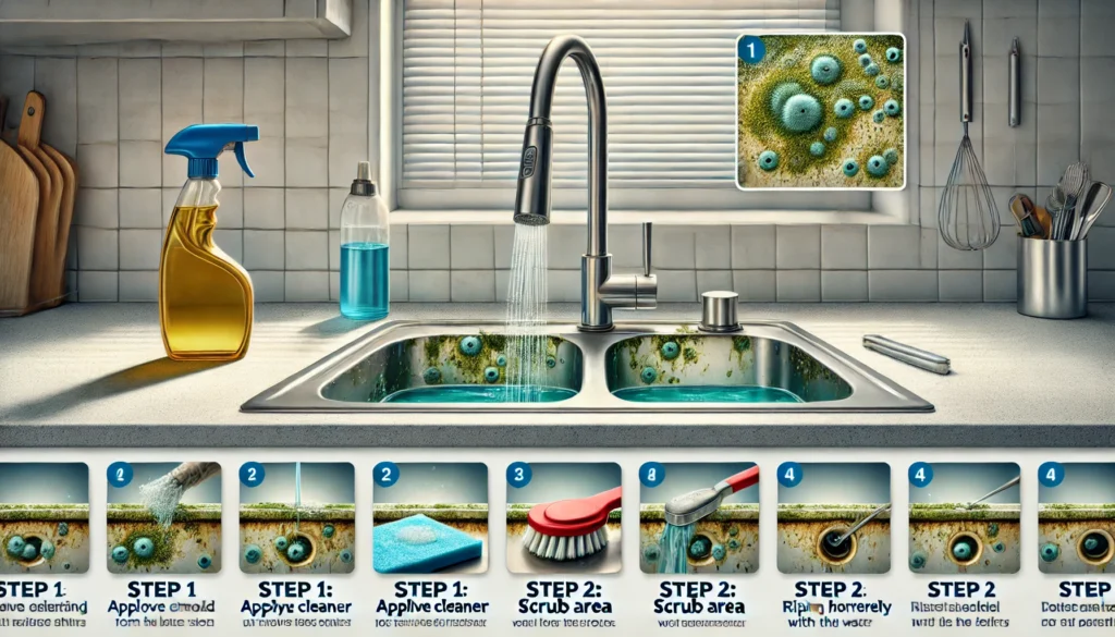 How to Remove Mold Sling from Kitchen Sink