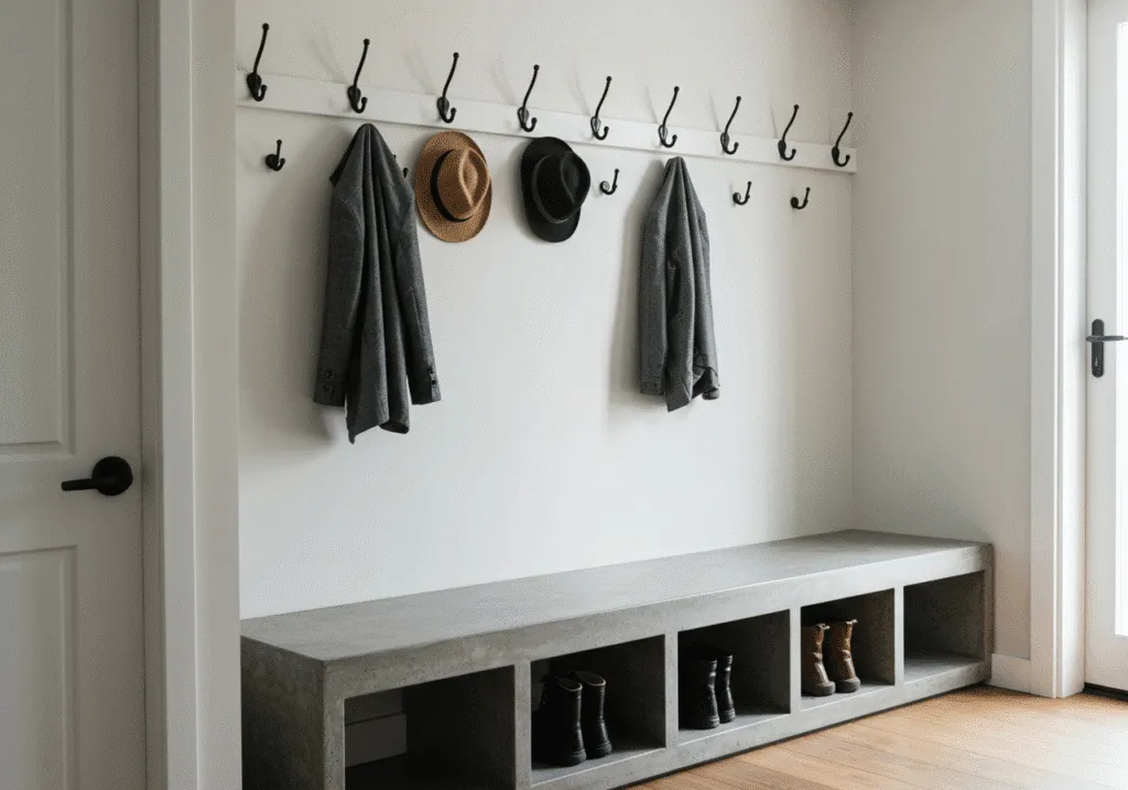 Mudroom Bench and Hooks