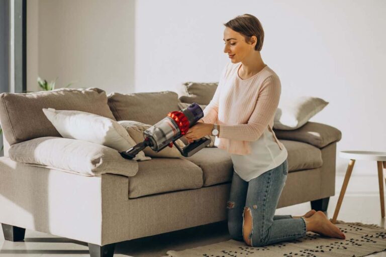 How to Make Home Dust Free? A woman is cleaning with the cleaner