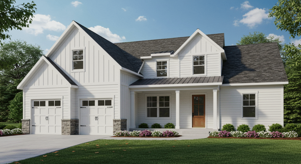 Big White Modern Farmhouse Exterior