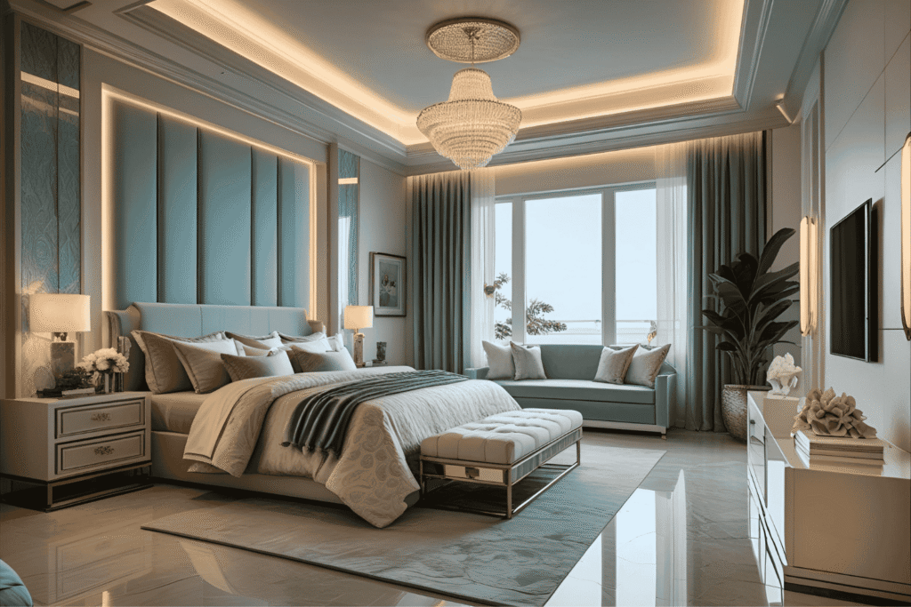 bedroom using layered textures