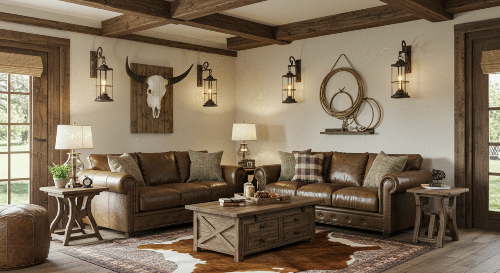 Rustic Western Living Room Decor