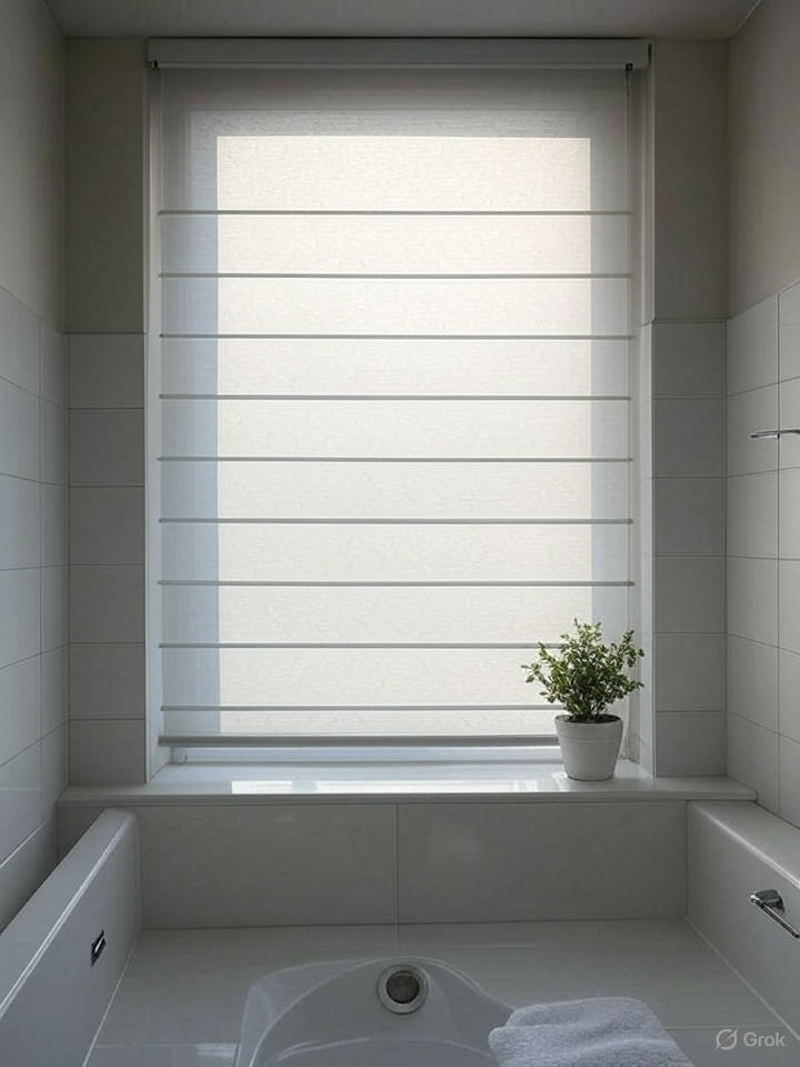 modern bathroom window ideas with Waterproof Roller Blinds