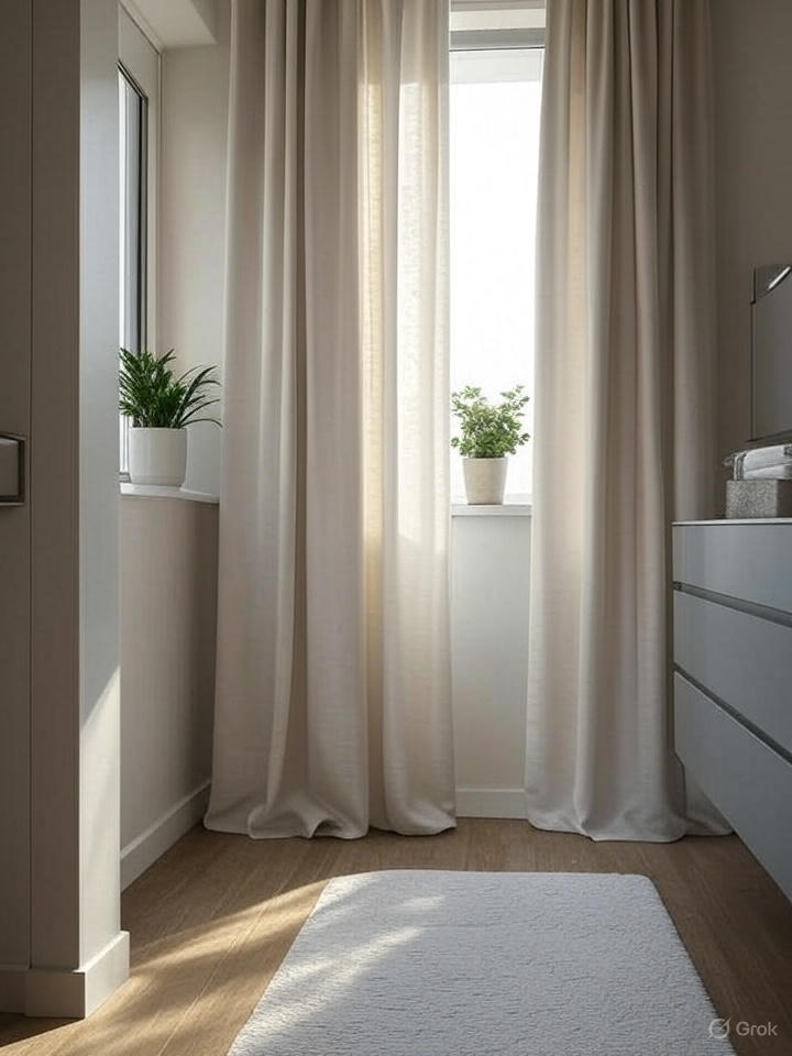 modern bathroom window ideas with Curtains & Drapes