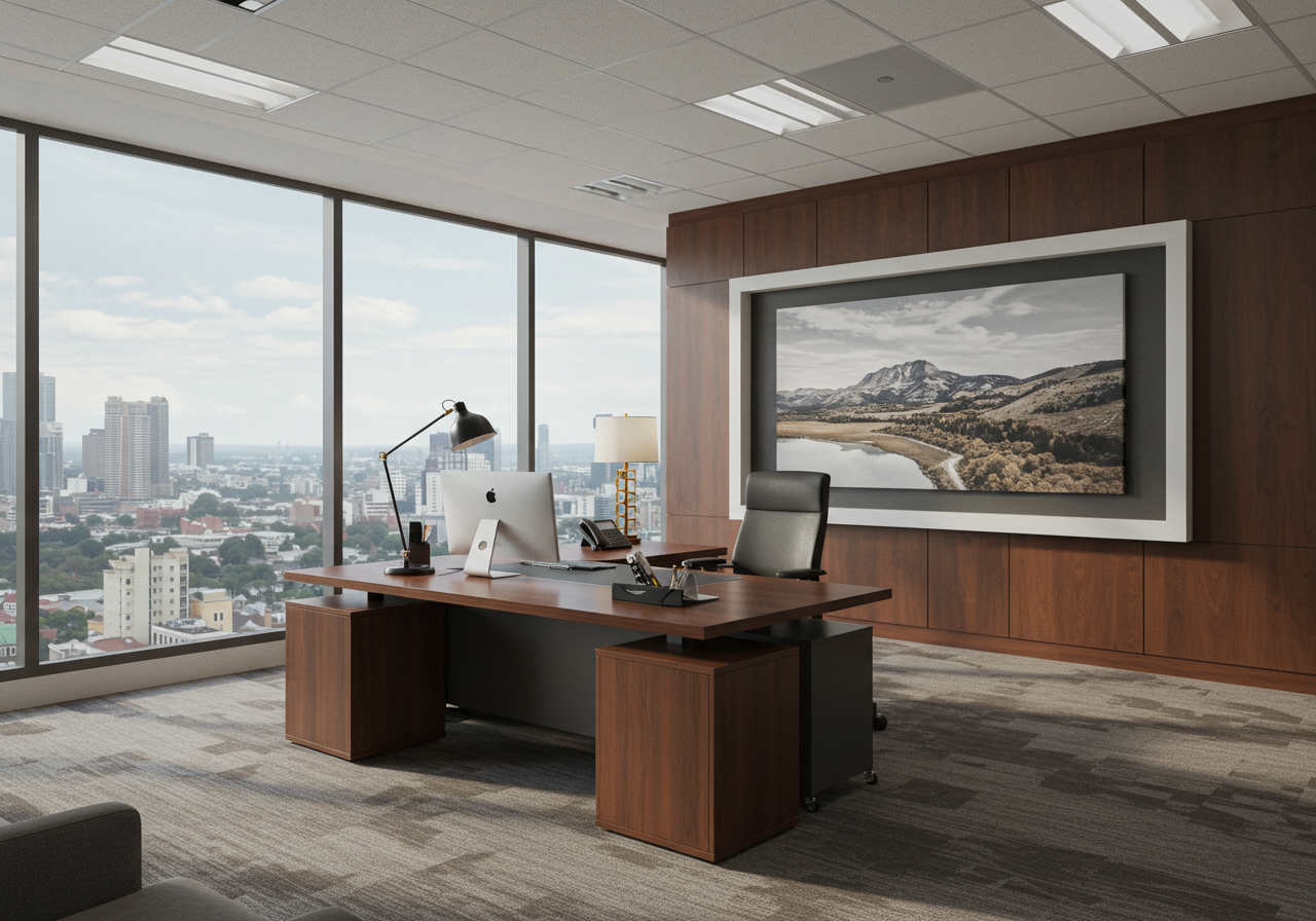 CEO’s office in dark brown wood