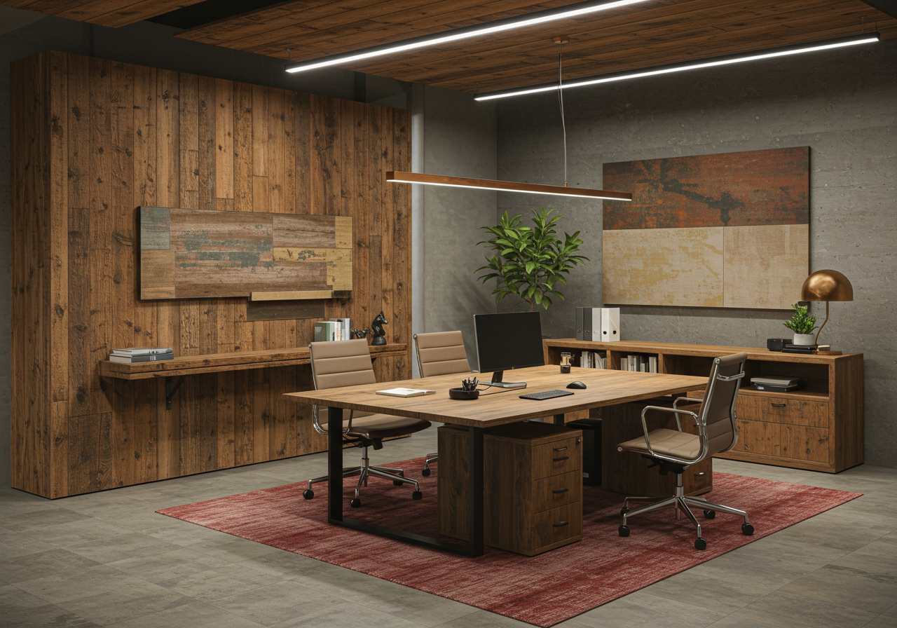 CEO office in wood accent 
