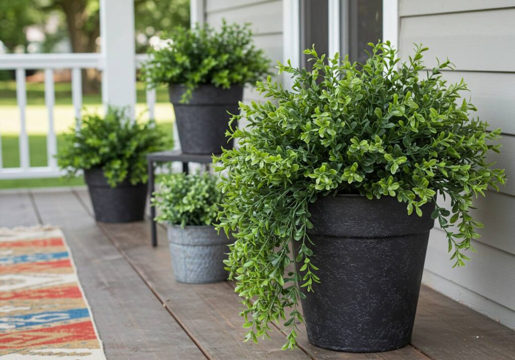 Green with Faux Plants