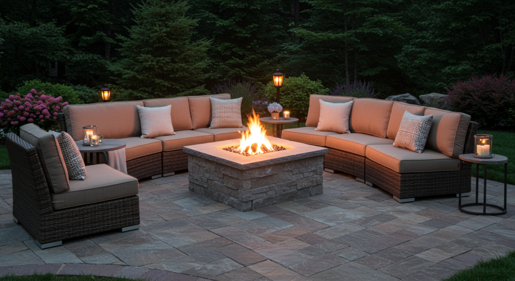 Stone Fire Pit for Warmth of Patio