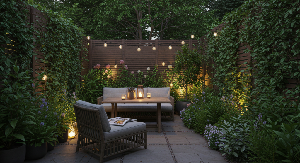 minimalist patio design with sleek furniture