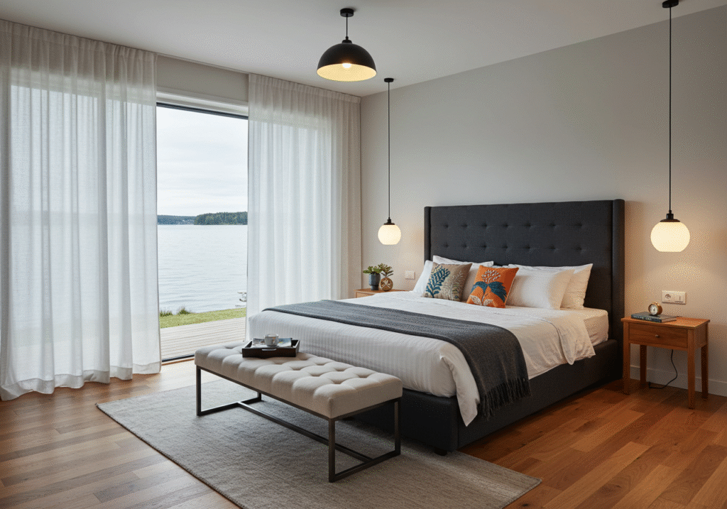 Modern Lake House Bedroom Decor