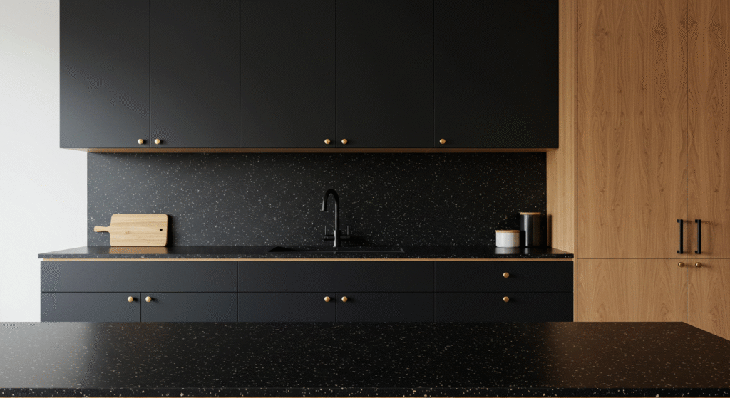 Black and Warm Wood