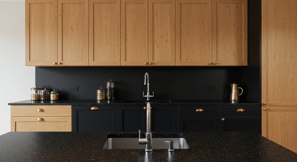 Black and Warm Wood