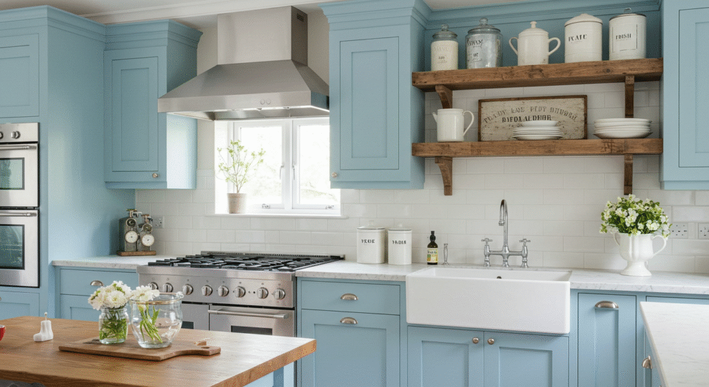 Pastel Blue and Cream