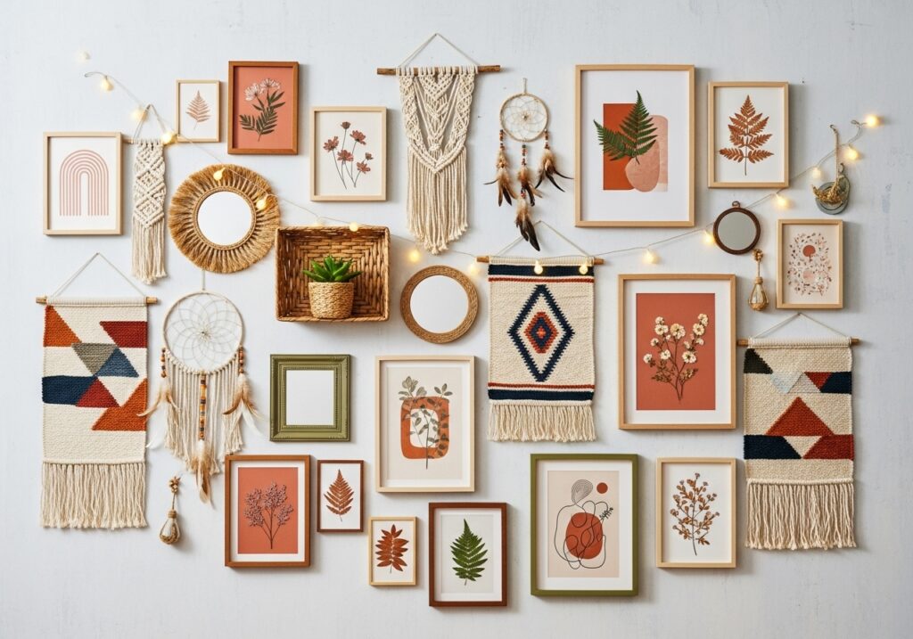 Bohemian Gallery Walls With Tactile Art