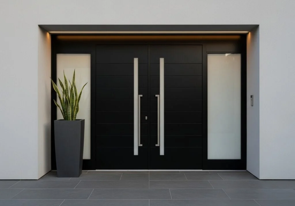 Modern Black Double Doors