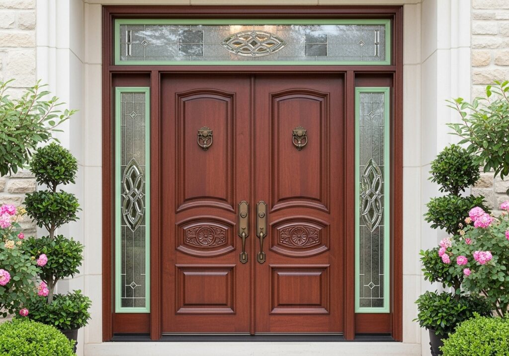 double door design ideas with the sidelights