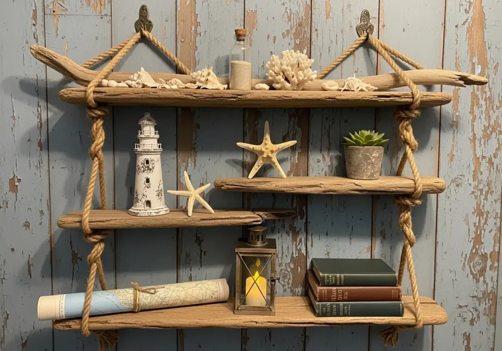 Coastal Rustic Shelf Style