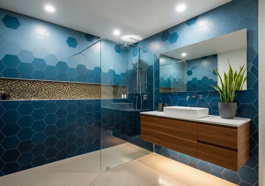 Bold Tile Designs of bathroom with shower