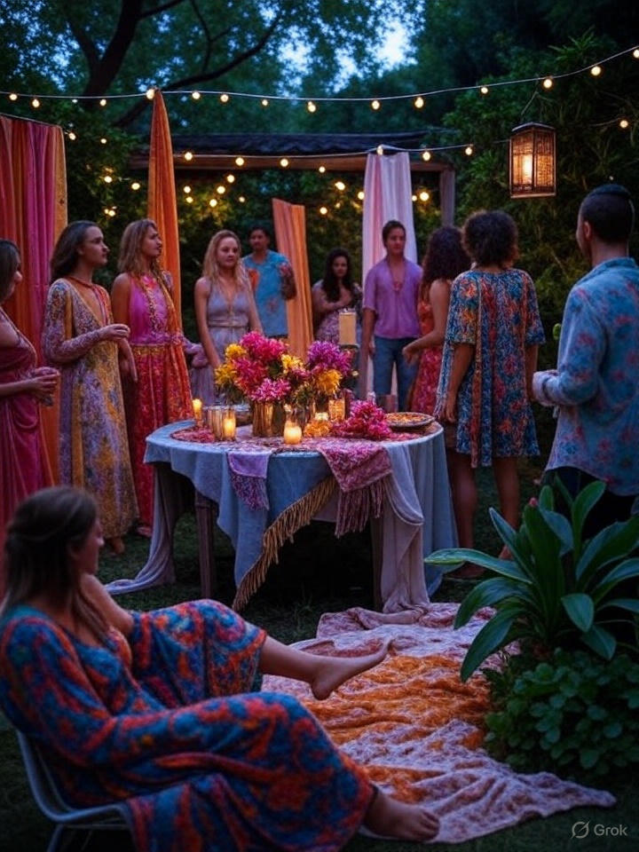 bohemian party decor