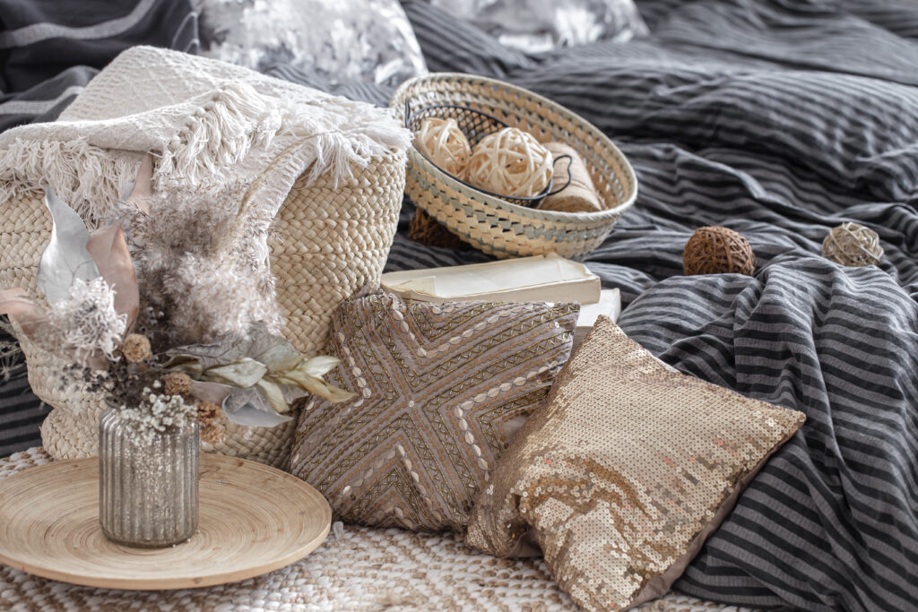 Boho House Decor with Mixing Textures, Patterns, and Colors