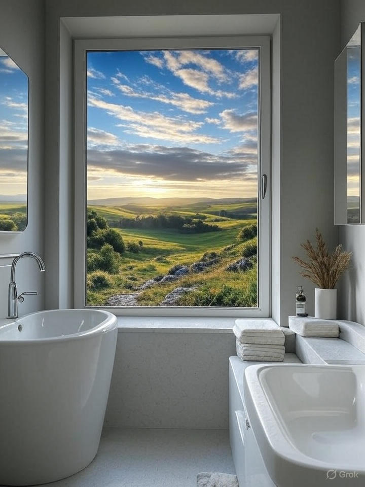 modern bathroom window ideas with Self-Adhesive Window Film