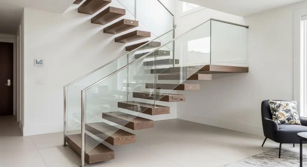 Floating Stairs with Hidden Hardware