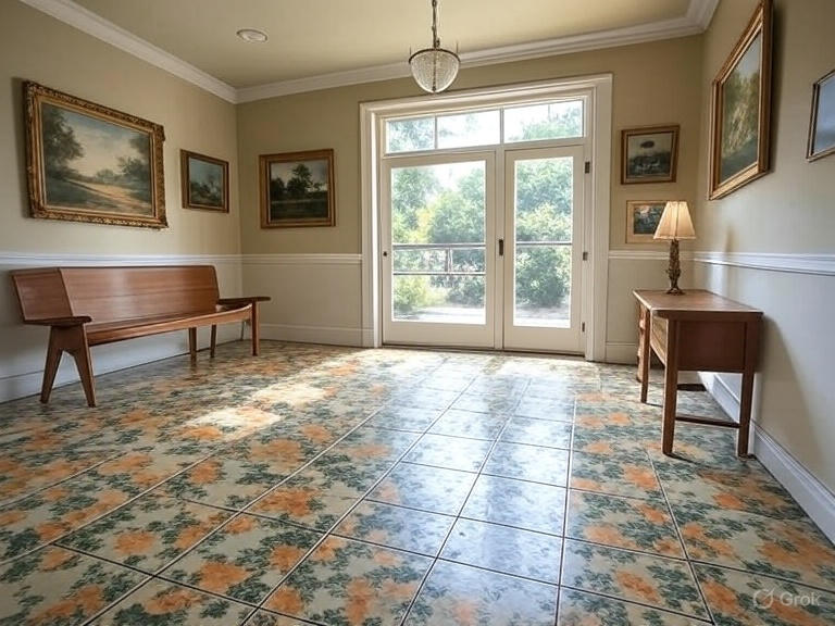 A Spacious and Vintage Entryway